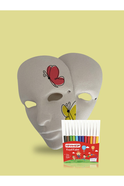 Karton Maske Boyama Seti 2'li