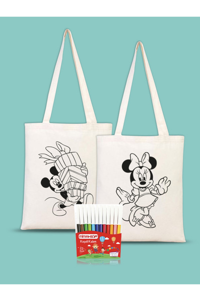 aktivite zamanı Çanta Boyama Seti 35x40cm Mickey&minnie Mouse