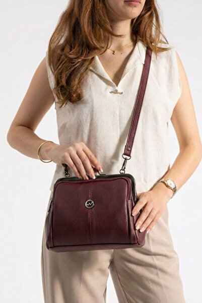 By Hakan Tn-206 Scholar Women's Shoulder Bag Clip Hand Bag Crossbody Bag Bordo