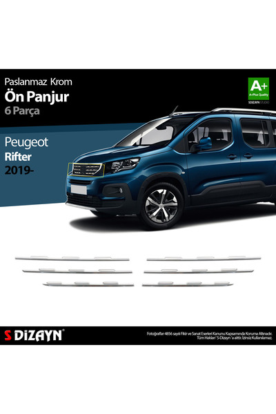 S Dizayn S-Dizayn Peugeot Rifter Krom Ön Panjur 6 Prç. 2019-2023 6918180