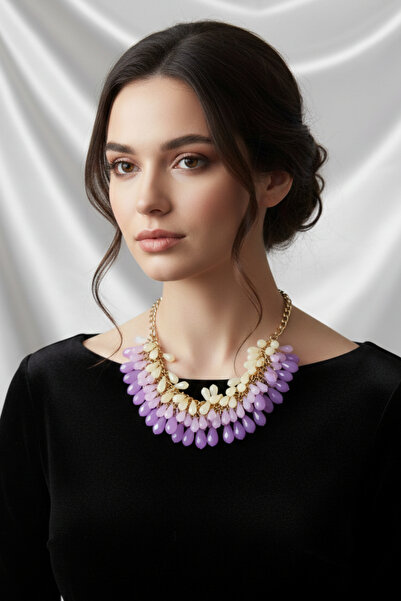 PETEK AKSESUAR Crystal Drop Exaggeration Necklace B