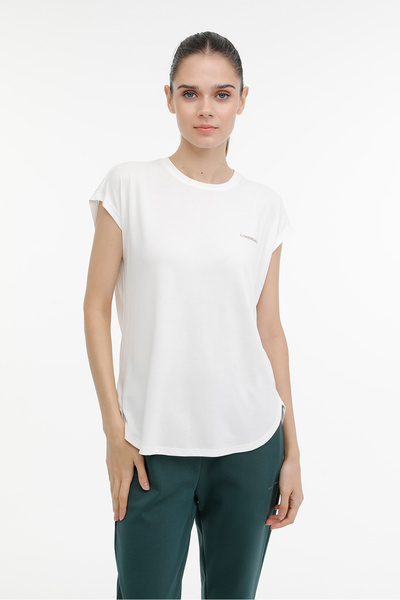 lumberjack Γυναικείο κοντομάνικο μπλουζάκι WL AMBER 11CK900 3PR Ecru