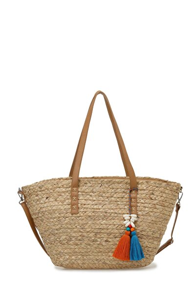 Butigo Wicker Kova Omz 4Fx Sand Women's Shoulder Bag