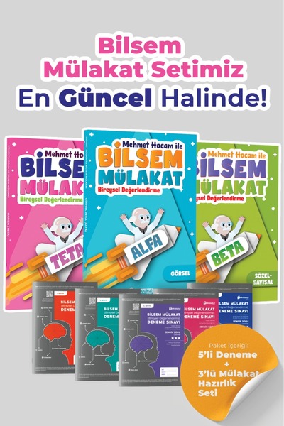 Teknookul Yayınları BİLSEM MÜLAKAT 3'LÜ SET ve 5 Lİ DENEME TUZÖ YE UYGUN