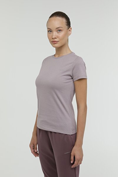 lumberjack W-CT122 BASIC C NECK T-SH PASTEL MOR Kadın Kısa Kol T-Shirt