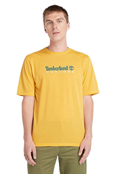 Timberland Anti Uv Outdoor Graphic Erkek Sarı Yuvarlak Yaka Tişört