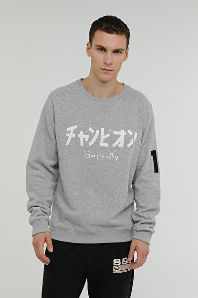 Superfly MEN SWEAT-1 GRI MELANJ Erkek Sweatshirt