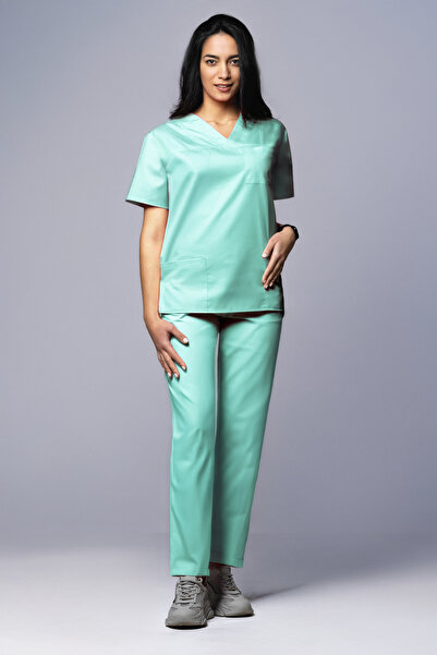 OEM Costum medical DER KLASSIK pentru femei, Bluză și pantaloni, Fistic