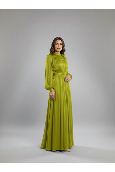 hakimoda فستان سهرة أرون سباركلي باللون الأخضر الزيتي