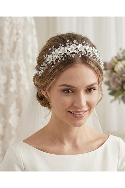 ASİMEL TASARIM Gelin Tacı Saç Aksesuarı Düğün Kına Nikah Mezuniyet