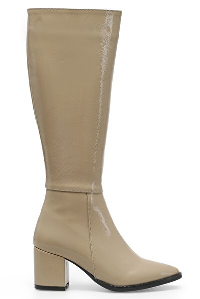 Butigo Maya 2pr Krem Kadın Topuklu Çizme