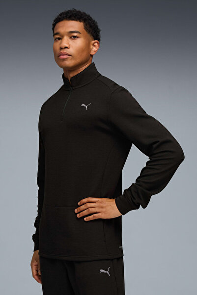 Puma M Cloudspun 1/4 Zip Siyah Erkek Sweatshirt