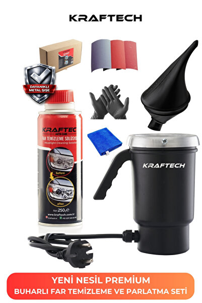 kraftech Yeni Nesil Premium I Buharlı Araba Far Temizleme Ve Parlatma Seti I ...