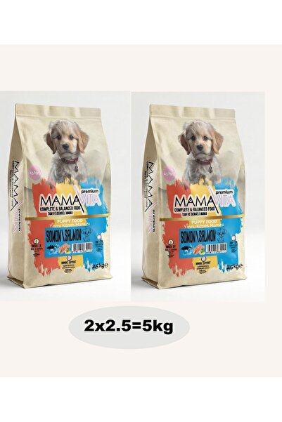 MamaVita Somonlu Yavru Kuru Köpek Maması 5 kg (2x2.5)