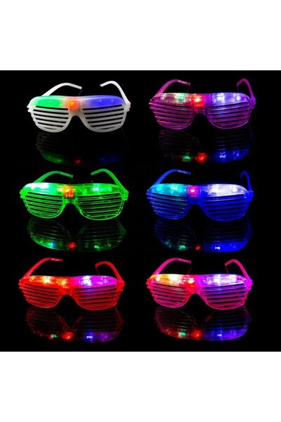 partidolu Led Işıklı Panjur Gözlük 6 Farklı renk 6 Adet