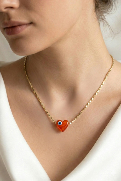 PETEK AKSESUAR Nazar Kalpı El Yapımı Murano Cam Zincir Kolye