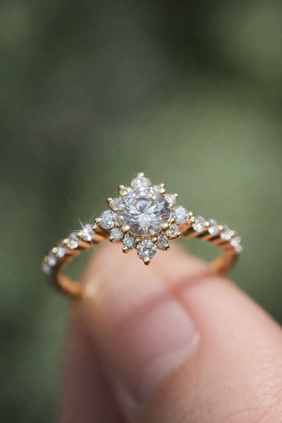 LooRen Butik Tek Taş Pırlanta Görünümlü Şık Tasarım Kadın Yüzük LRN016