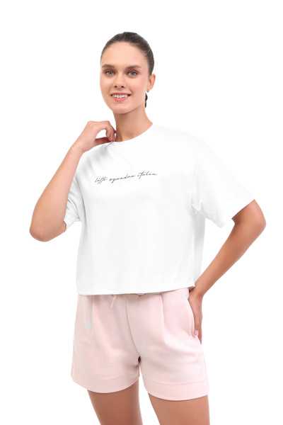Lotto W-EDSUMA TEE 5FX Ekru Kadın Kısa Kol T-Shirt