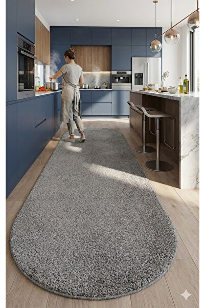 EUROBANO Shaggy Makine lavabil talpă antialunecare Oval traversă pentru hol S...