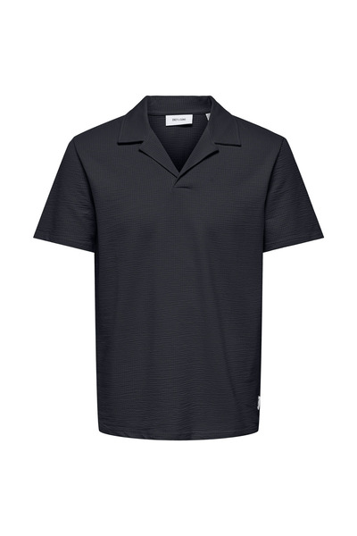 Only & Sons ONSKIAN REG SEERSUCKER RE Lacivert Erkek Kısa Kol T-Shirt