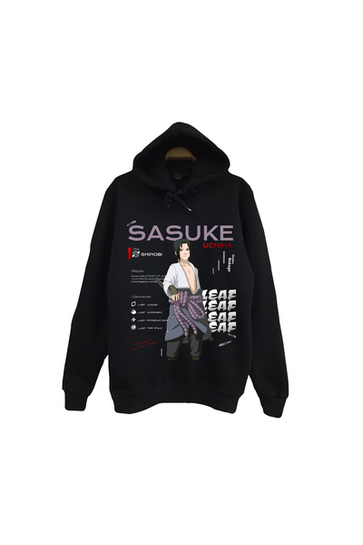 fame-stoned ناروتو - ساسكي أوتشيها - سويت شيرت أنيمي مطبوع للجنسين 100% قطن أ...