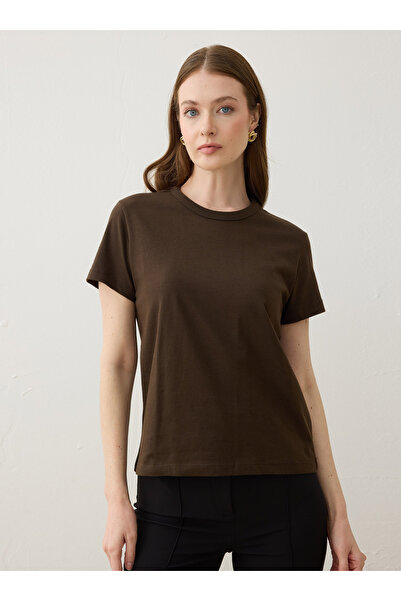 Refka Μπλουζάκι με λαιμόκοψη χαμηλού ώμου - Καφέ - Refka