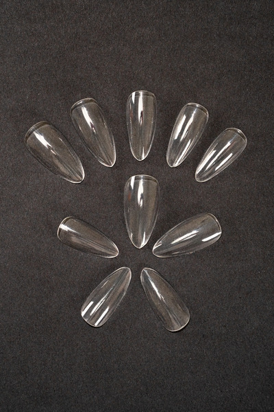 POP Beauty Oval Şeffaf Takma Tırnak Seti, 24'lü Takma Tırnak, 24' Pro Yapıştı...