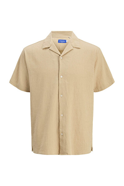 Jack & Jones JORLUKE CRINKLE SS JNR Μπεζ πουκάμισο για αγόρια
