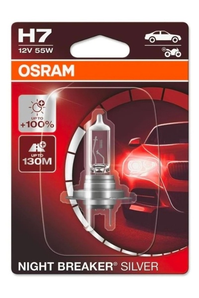 Osram Night Breaker Silver 12V H7 55W 64210Nbs 130M Fazla Mesafe