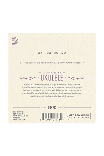 Daddario Набір струн для концертної укулеле D'addario EJ87C