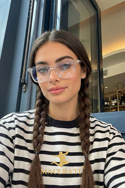 MACERATİ نظارات شاشة فلتر الضوء الأزرق ذات الإطار الشفاف للجنسين من Serious