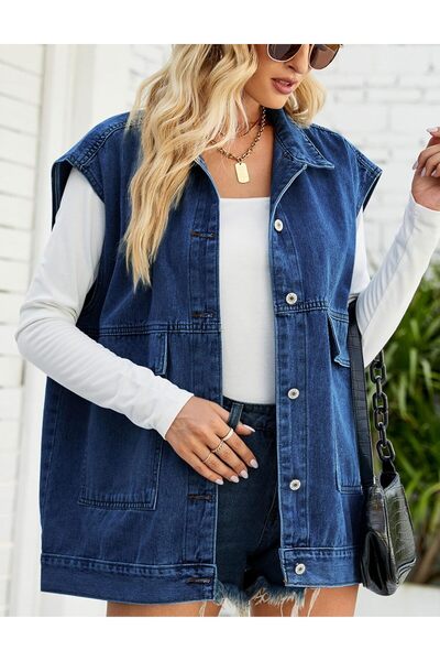 ÇEÇİM KADIN BÜYÜK CEPLİ MAXİ BOY KOT YELEK ZYN-58731