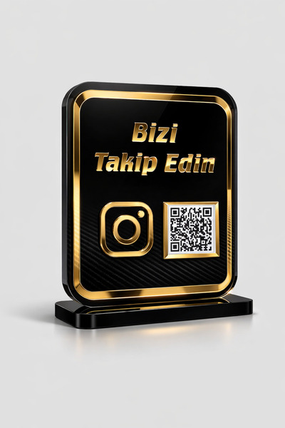 starthediyelik karekodlu bizi takip edin pleksi tabela 15x18cm