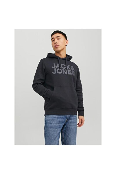 Jack & Jones 12152840 Φούτερ με κουκούλα και λογότυπο Jjecorp Noos Erkek