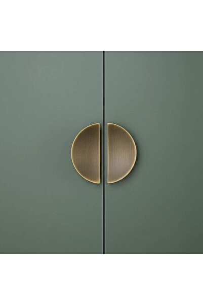 System Düğme Yarım Daire Mobilya Kulbu Antik Sarı Renk 16mm Kulp 1 Adet (SY47...