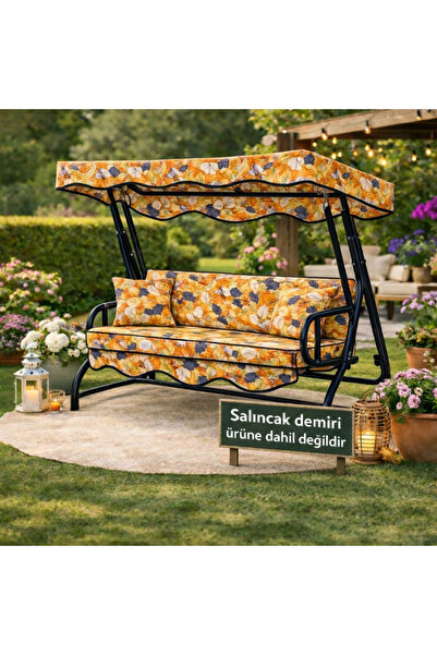 batu tekstil Salıncak Minderi 3 kişilik Desenli (Sünger ve tente dahil)