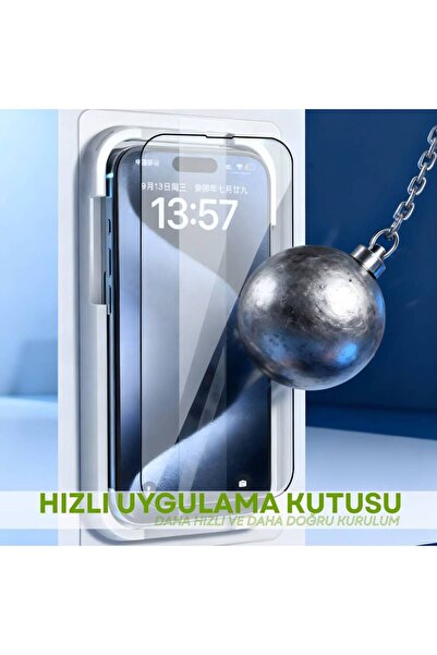 Soffany GL079-029 iPhone 15 Pro Max Otomatik Hizalanan 5D Ekran Cam Koruyucu ...