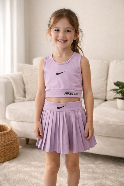 Uğur bebe Set de costume de baie pentru fete, culoare liliac, crop Set de fus...