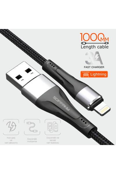 Soffany HM-551 HM-551 USB to Lightning Şarj & Data Kablosu 3.0A