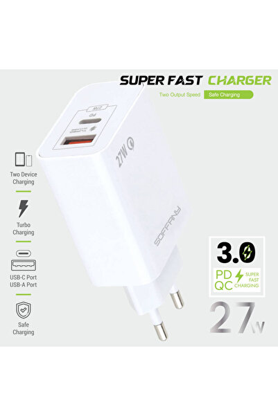 Soffany SY-228 SY-228 USB-A + USB-C Turbo Şarj Başlığı