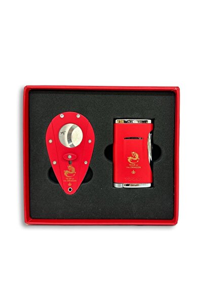 Habanos Xikar Year of the Dragon Sınırlı Üretim Puro Çakmağı ve Kesici Seti K...