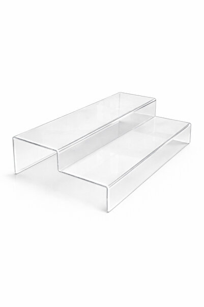 starthediyelik 2 Katlı şeffaf pleksi raf 3mm kalınlık 30cm genişlik 2 katlı s...