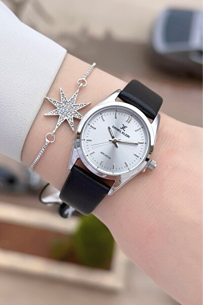 Daniel Klein Case Metalic Cord Black Color Women's Wristwatch and Bracelet