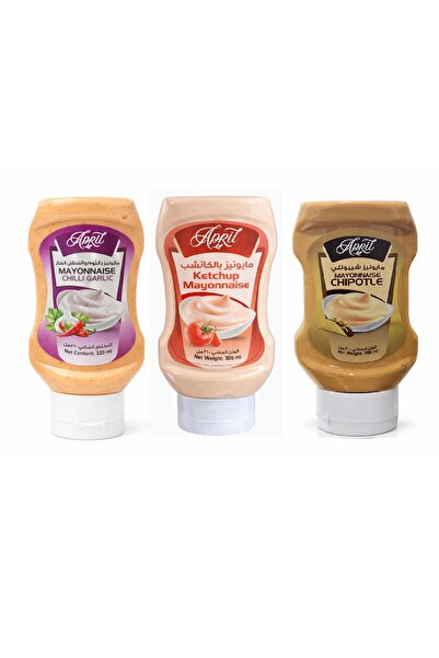 APRİL Mayonnaise assorted flavors, 300 x 3 ml serving (Chipotle - Ketchup - G...