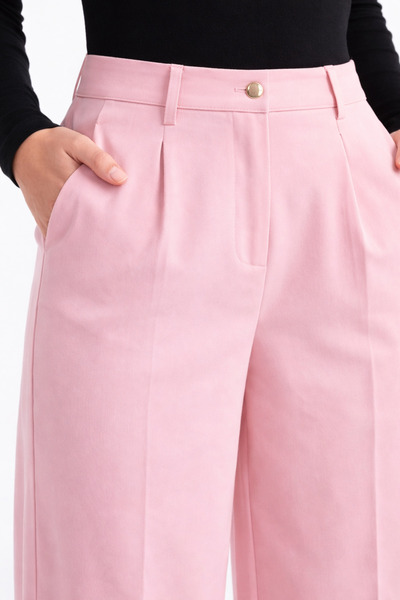 WE AND ME talie înaltă Pantaloni din țesătură creponată cu picioare largi