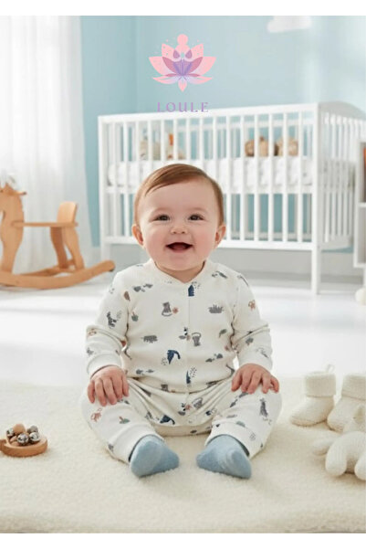 Loule بذلة سفاري للحيوانات للأطفال من الجنسين منقوش قماش مجدّل