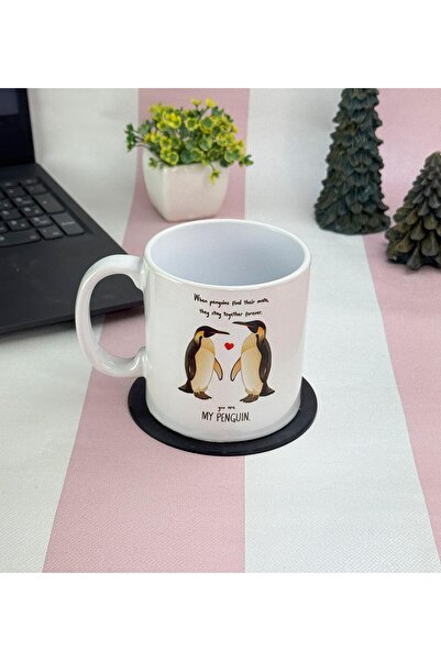 Gift Moda Kişiye Özel Sen Benim Penguenimsin Kupa Bardak