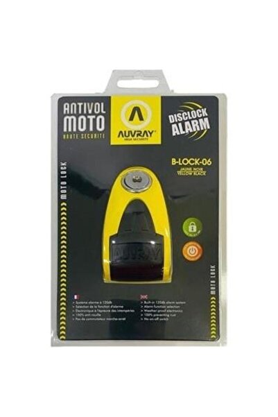 Auvray B-LOCK 06 Alarmlı Disk Kilidi 6mm 120db Sarı-Siyah