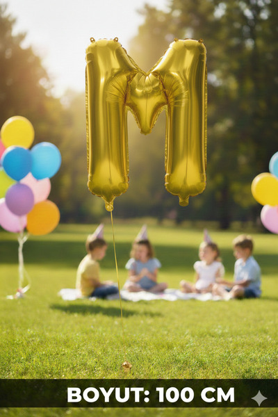 Deniz Party Store 40" Inch 100 cm (m) Letter Foil Balloon Gold Gold