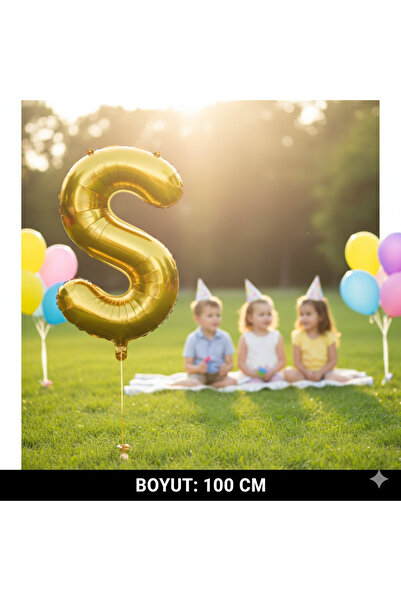 Deniz Party Store بالون فويل بحروف مقاس 40 بوصة 100 سم (صغير) ذهبي ذهبي